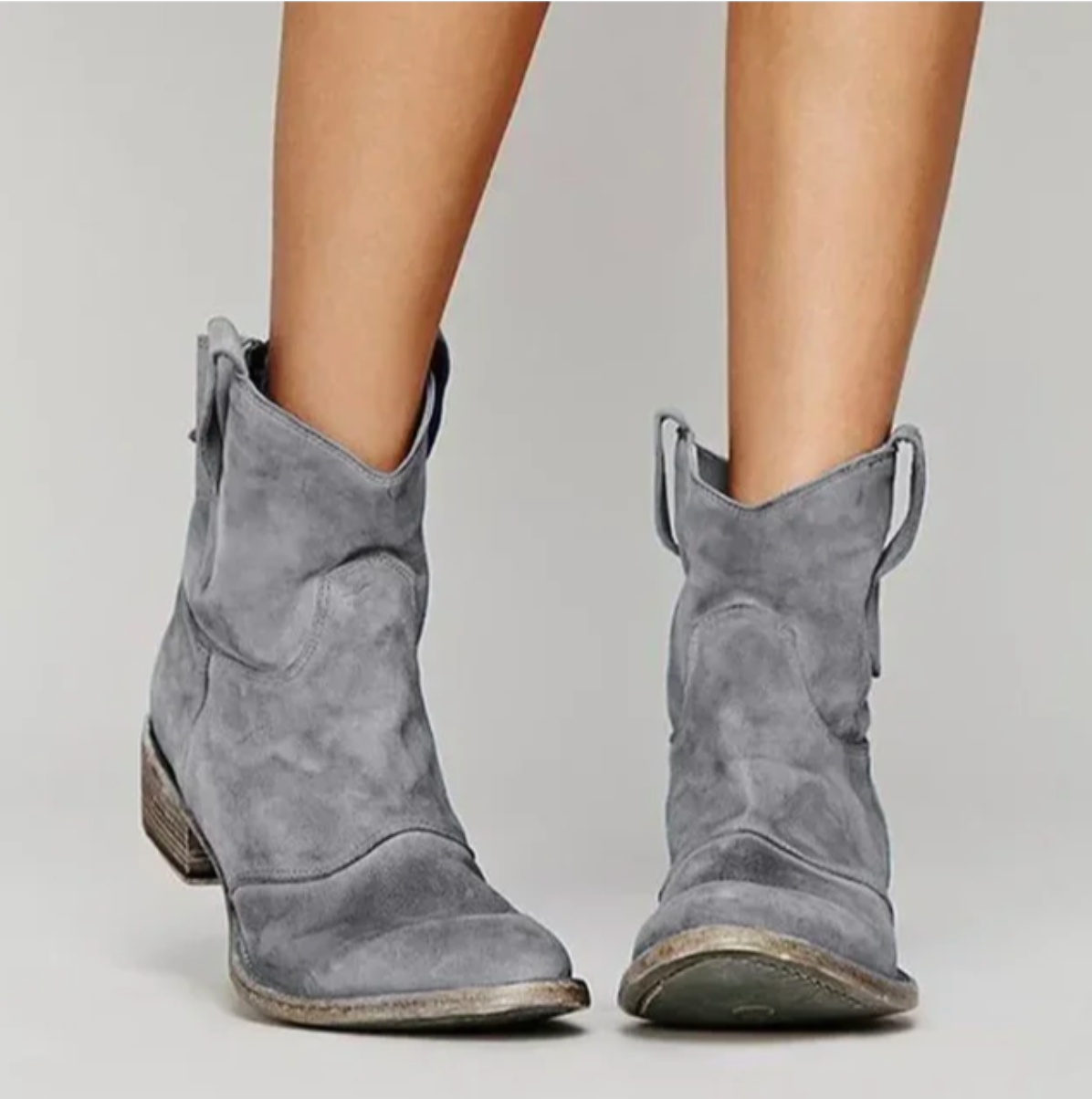Women's Western Winter Ankle Boots — Brown