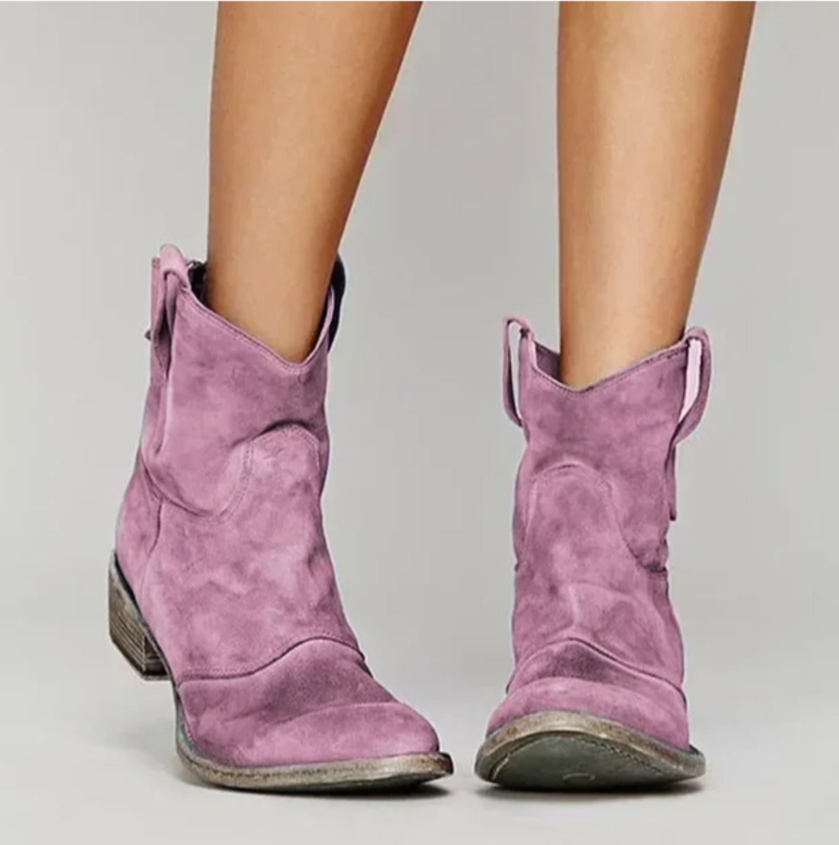 Women's Western Winter Ankle Boots — Brown