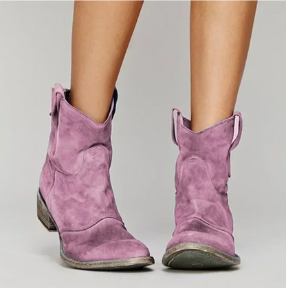 Women's Western Winter Ankle Boots — Brown