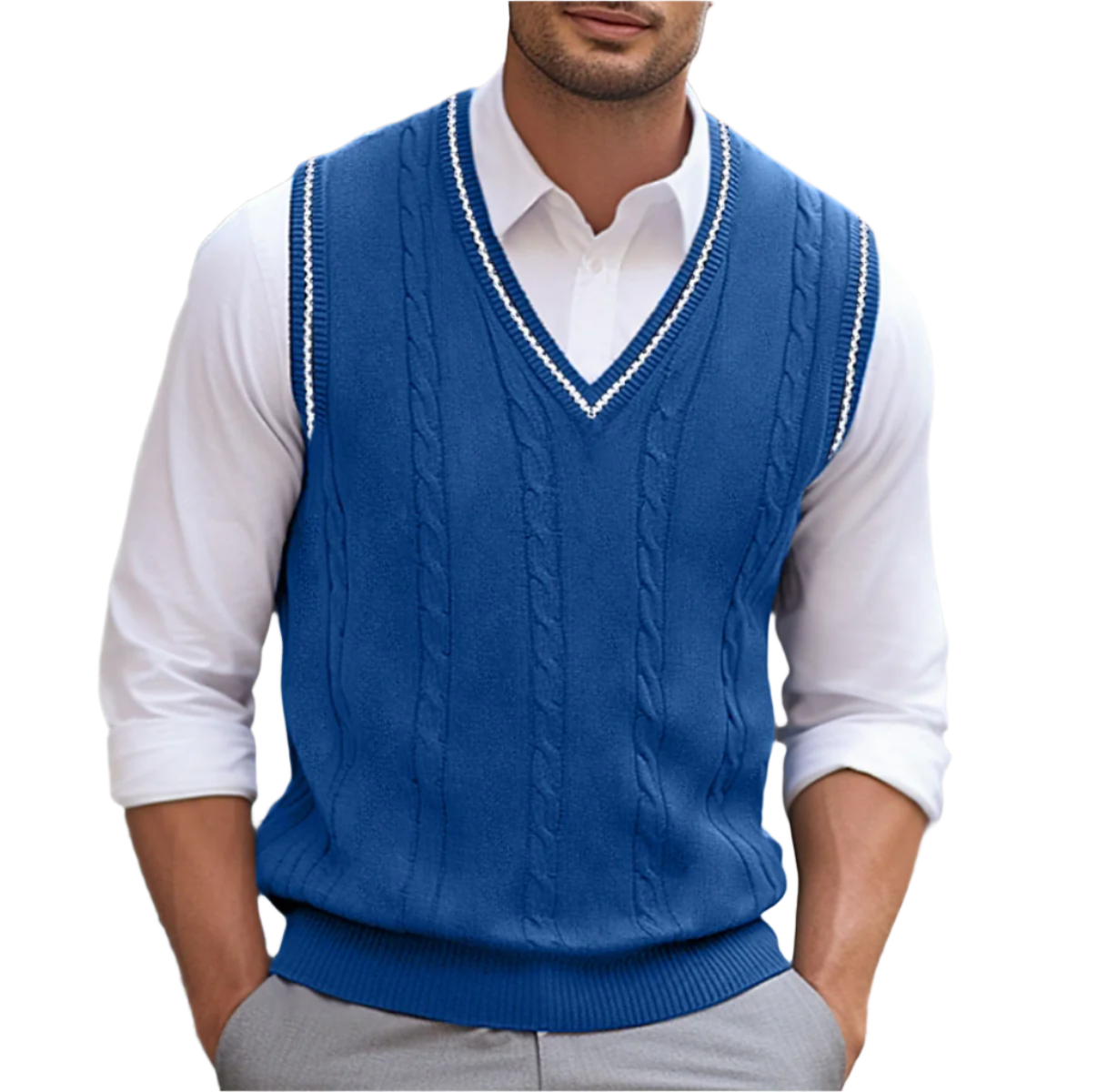 Kyson Men's Sleeveless V-Neck Sweater Vest – Elegant Comfortable Modern Style