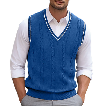 Kyson Men's Sleeveless V-Neck Sweater Vest – Elegant Comfortable Modern Style