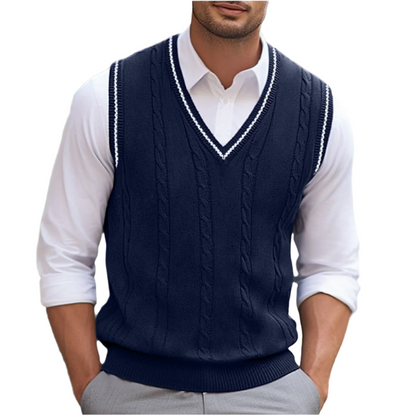Kyson Men's Sleeveless V-Neck Sweater Vest – Elegant Comfortable Modern Style