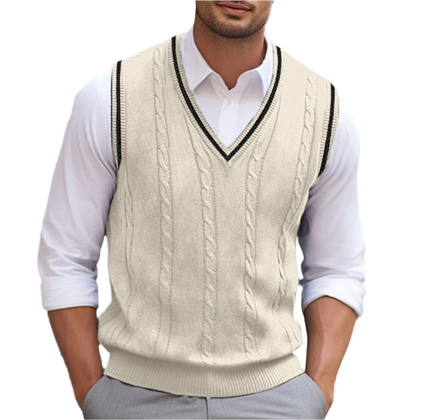 Kyson Men's Sleeveless V-Neck Sweater Vest – Elegant Comfortable Modern Style