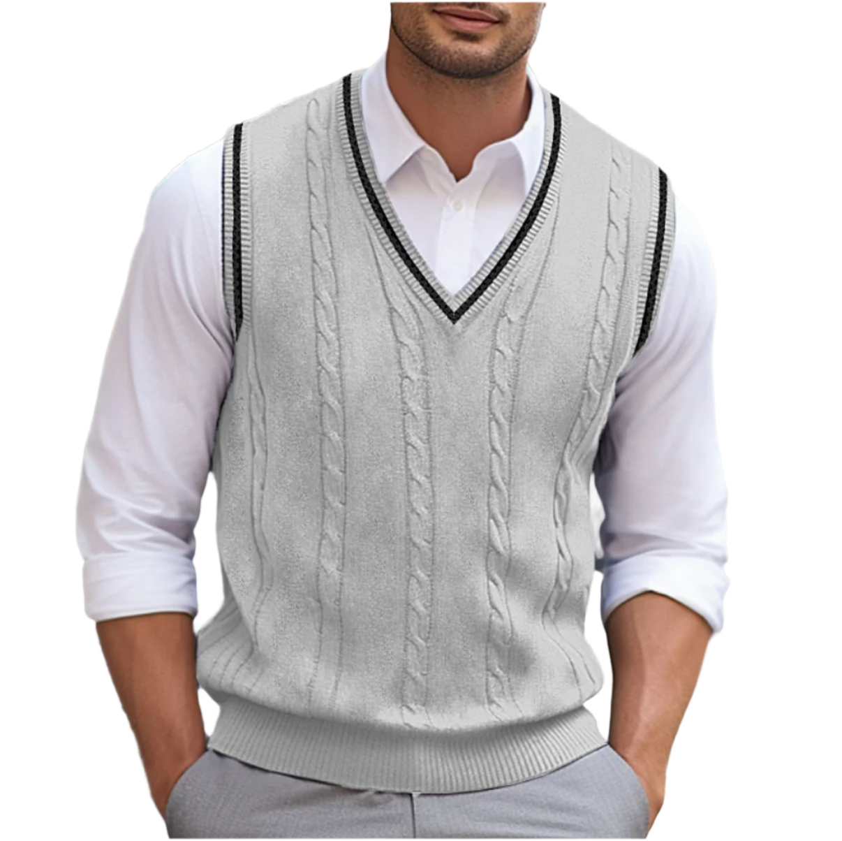 Kyson Men's Sleeveless V-Neck Sweater Vest – Elegant Comfortable Modern Style