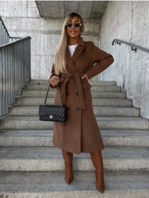 Talia Women's Belted Winter Trench Coat