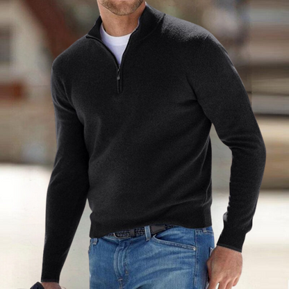 Noah Men's Zip Collar Sweater – Modern Breathable Durable Cotton Polyester