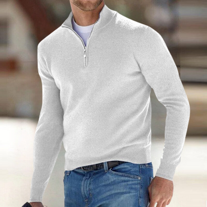 Noah Men's Zip Collar Sweater – Modern Breathable Durable Cotton Polyester