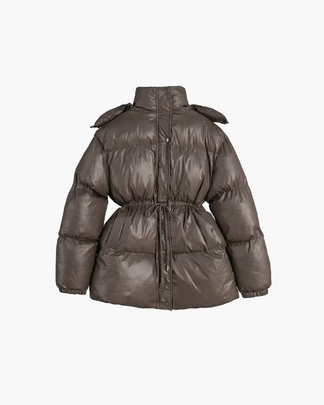 Women's Glossy Drawcord Puffer Coat
