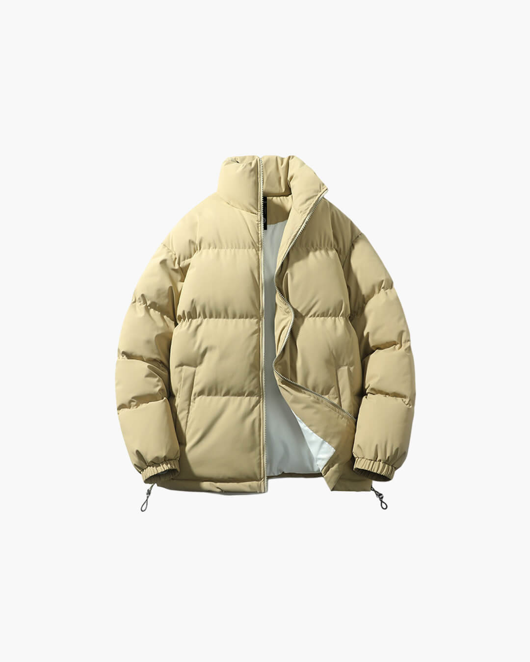 Women's Funnel Neck Weatherproof Puffer Jacket — Coffee Brown