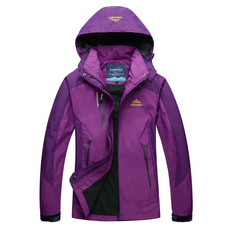 Women's Waterproof Hooded Outdoor Jacket — Beige