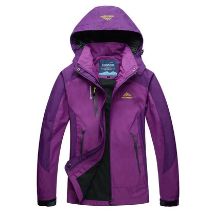 Women's Waterproof Hooded Outdoor Jacket — Beige