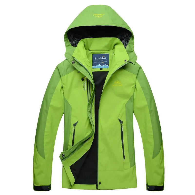 Women's Waterproof Hooded Outdoor Jacket — Beige