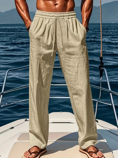 Ethan Men's Wide Linen Pants – Breathable Loose Fit with Elegant Summer Style