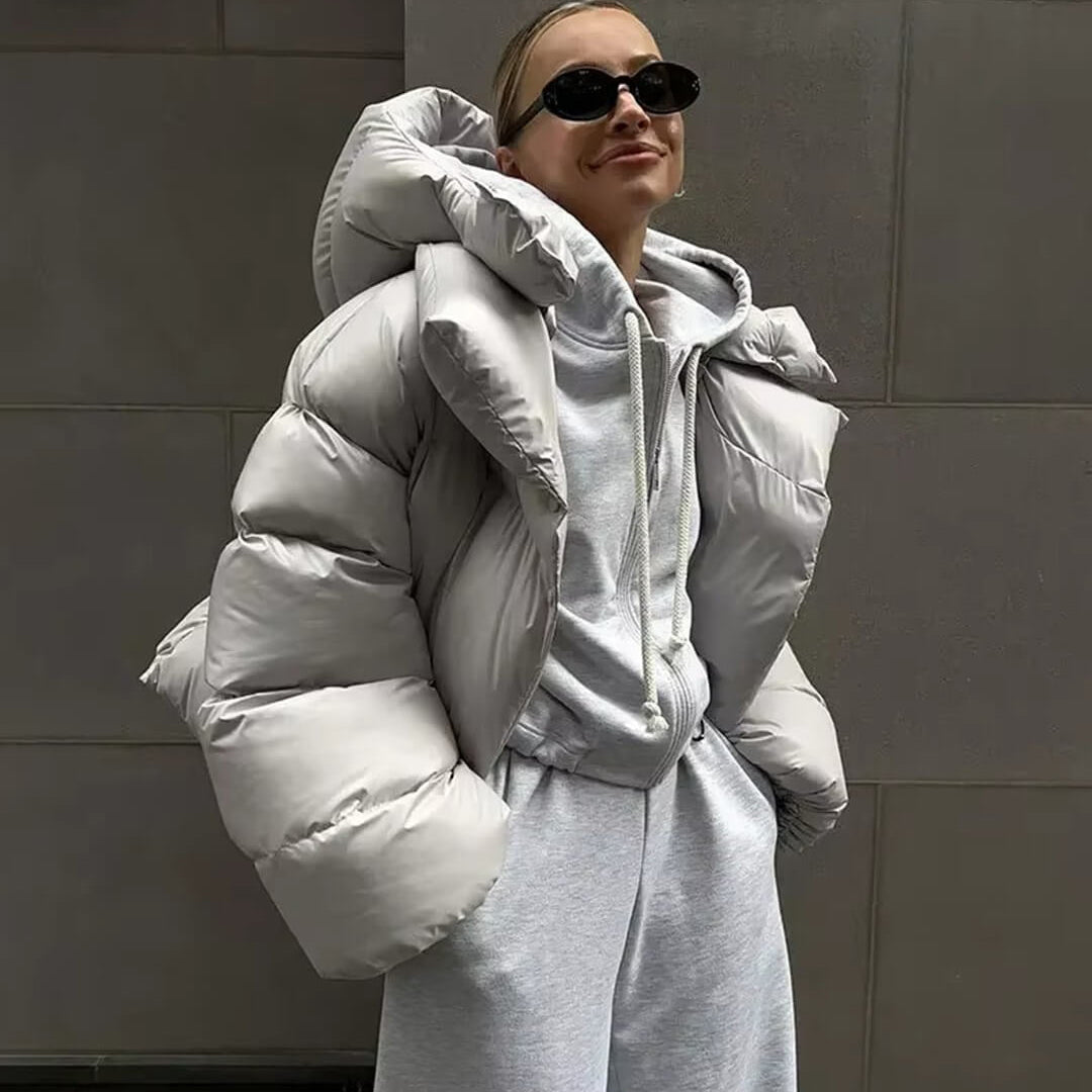 Women's Oversized Winter Puffer Coat — Army Green