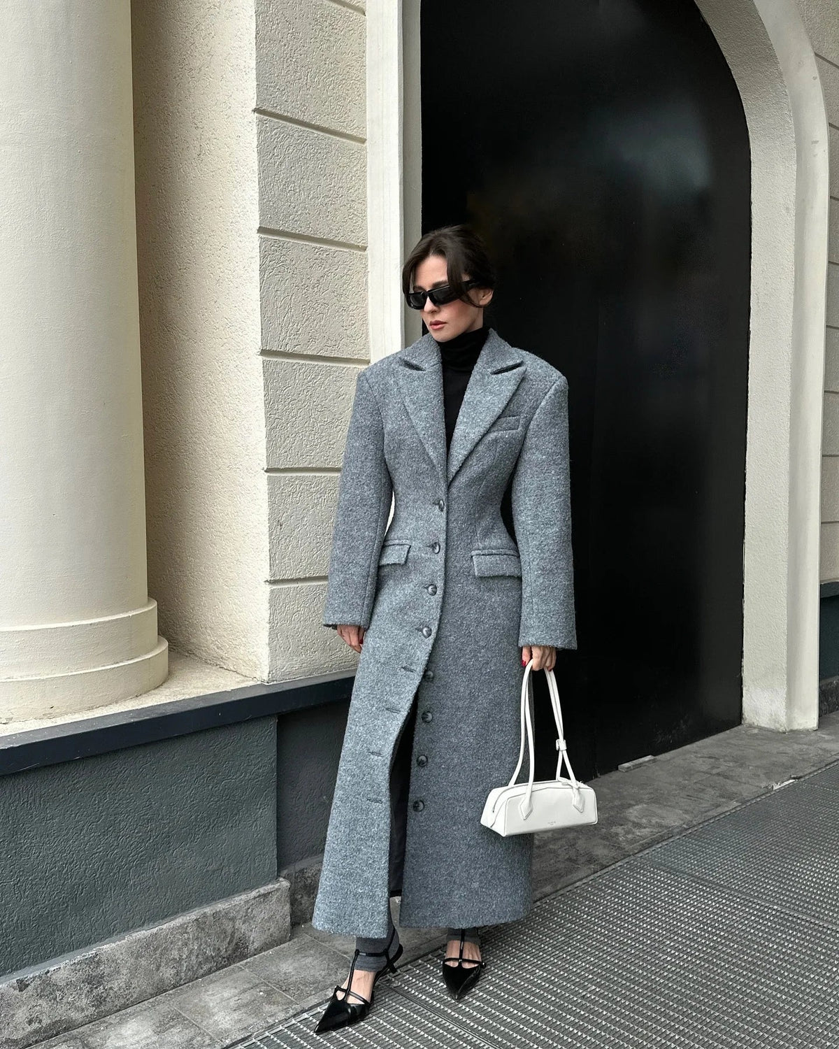 Women's Wool Longline Button Coat
