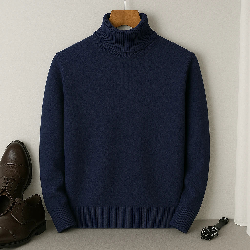 Kian Men's Turtleneck Sweater – Warm Comfortable Cashmere Wool Blend