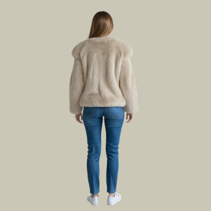 Women's Thick Knit Ribbed Neck Sweater — Black