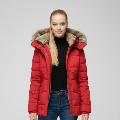 Women's Quilted Hooded Puffer Jacket — Black