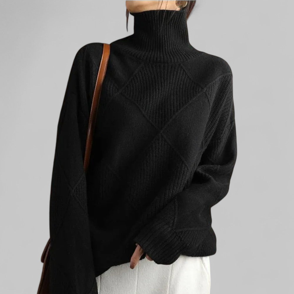 Women's Oversized Chunky Knit Sweater — Black