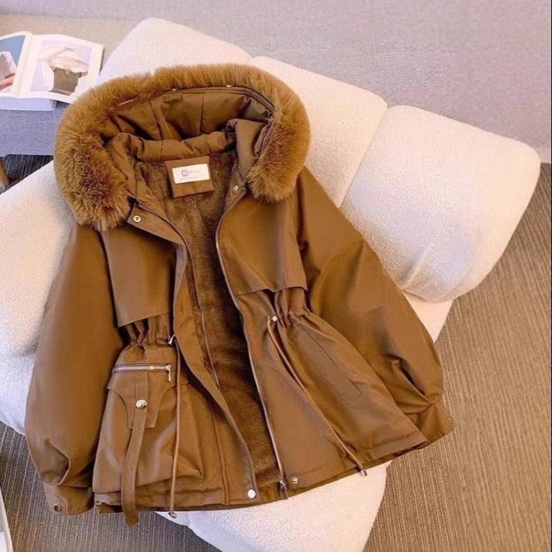 Women's Hooded Winter Parka Coat — Brown