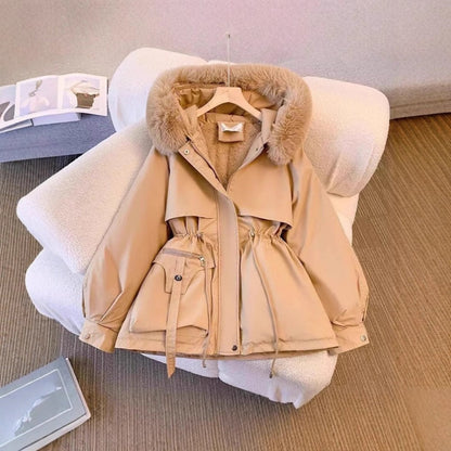 Women's Hooded Winter Parka Coat — Brown