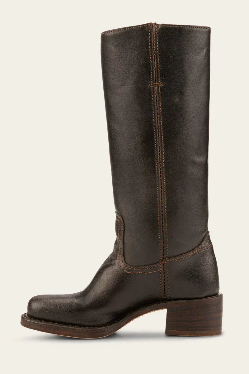 Women's Western Stacked Heel Boots — Light Brown