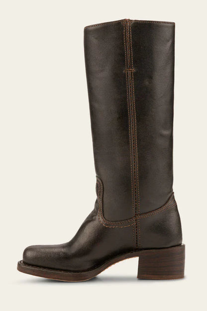 Women's Western Stacked Heel Boots — Light Brown