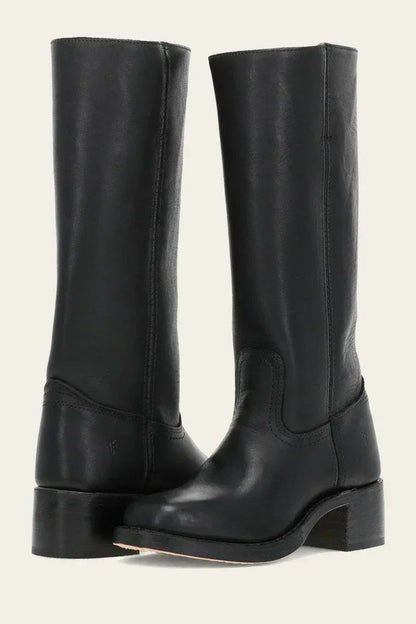 Women's Western Stacked Heel Boots — Light Brown