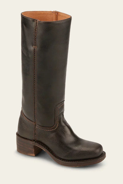 Women's Western Stacked Heel Boots — Light Brown