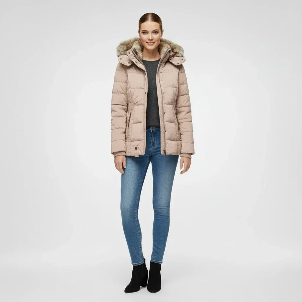 Women's Quilted Hooded Puffer Jacket — Green