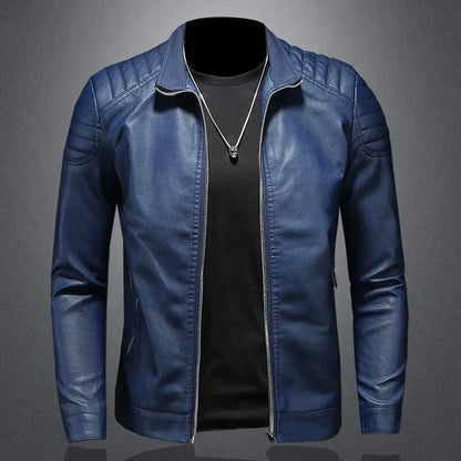 Lance Men's Leather Jacket – Elegant Comfortable Regular Fit with Zipper Closure