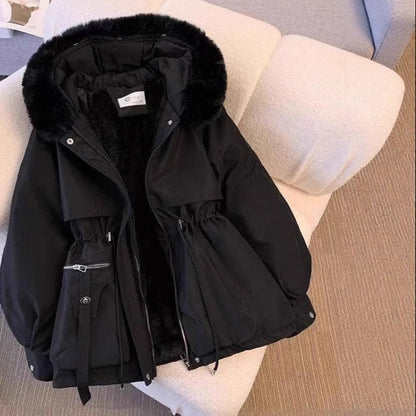 Women's Hooded Winter Parka Coat — Brown
