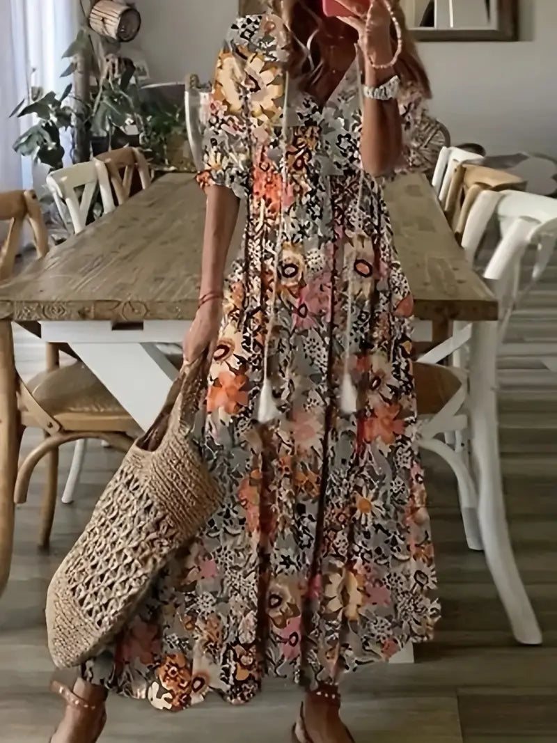 Charm Women's Bohemian V-Neck Summer Dress