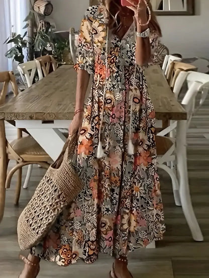 Charm Women's Bohemian V-Neck Summer Dress