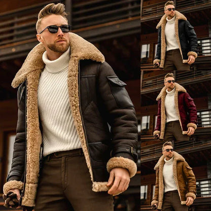 Raymond Men's Leather Jacket – Durable Leather with Soft Fur Lining