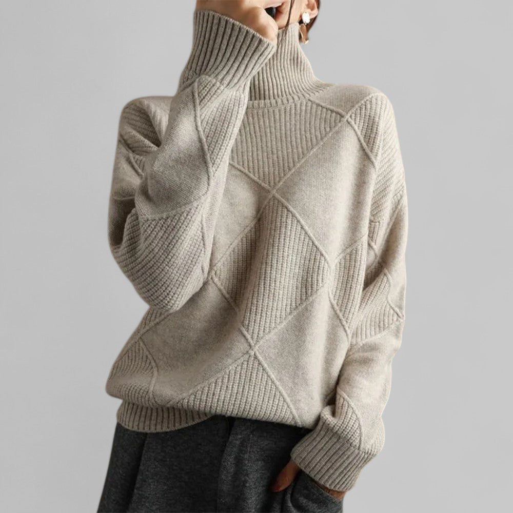 Women's Oversized Chunky Knit Sweater — Black