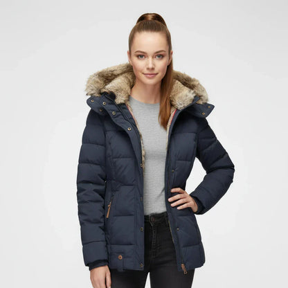 Women's Quilted Hooded Puffer Jacket — Green