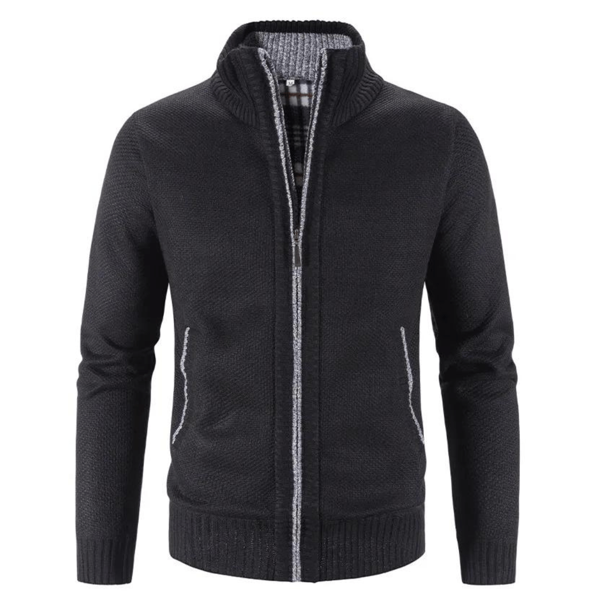 Hayden Cardigan Men High Collar – Elegant & Comfortable Knit Jacket for Winter
