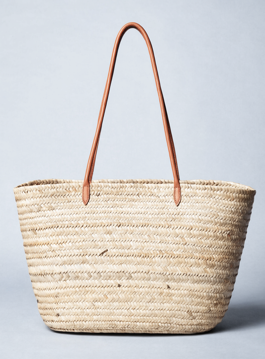 Woven raffia tote bag