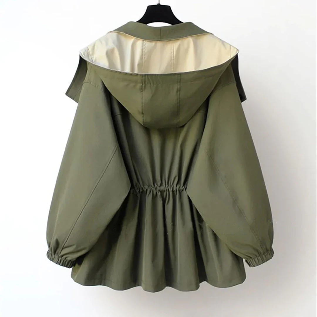 Women's Layered Relaxed Fit Casual Jacket — Green