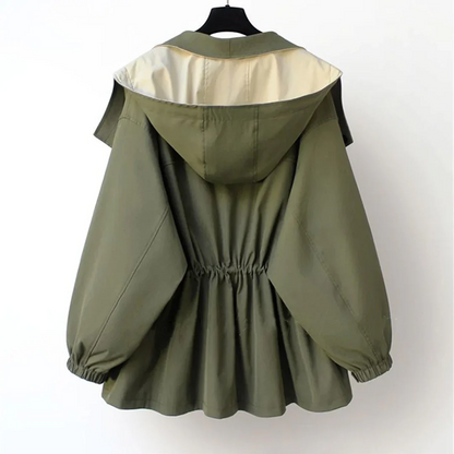 Women's Layered Relaxed Fit Casual Jacket — Green