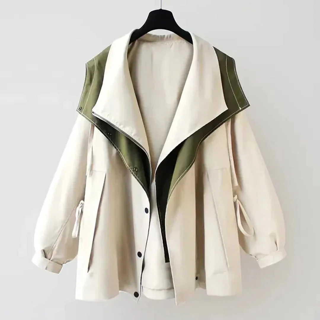 Women's Layered Relaxed Fit Casual Jacket — Green