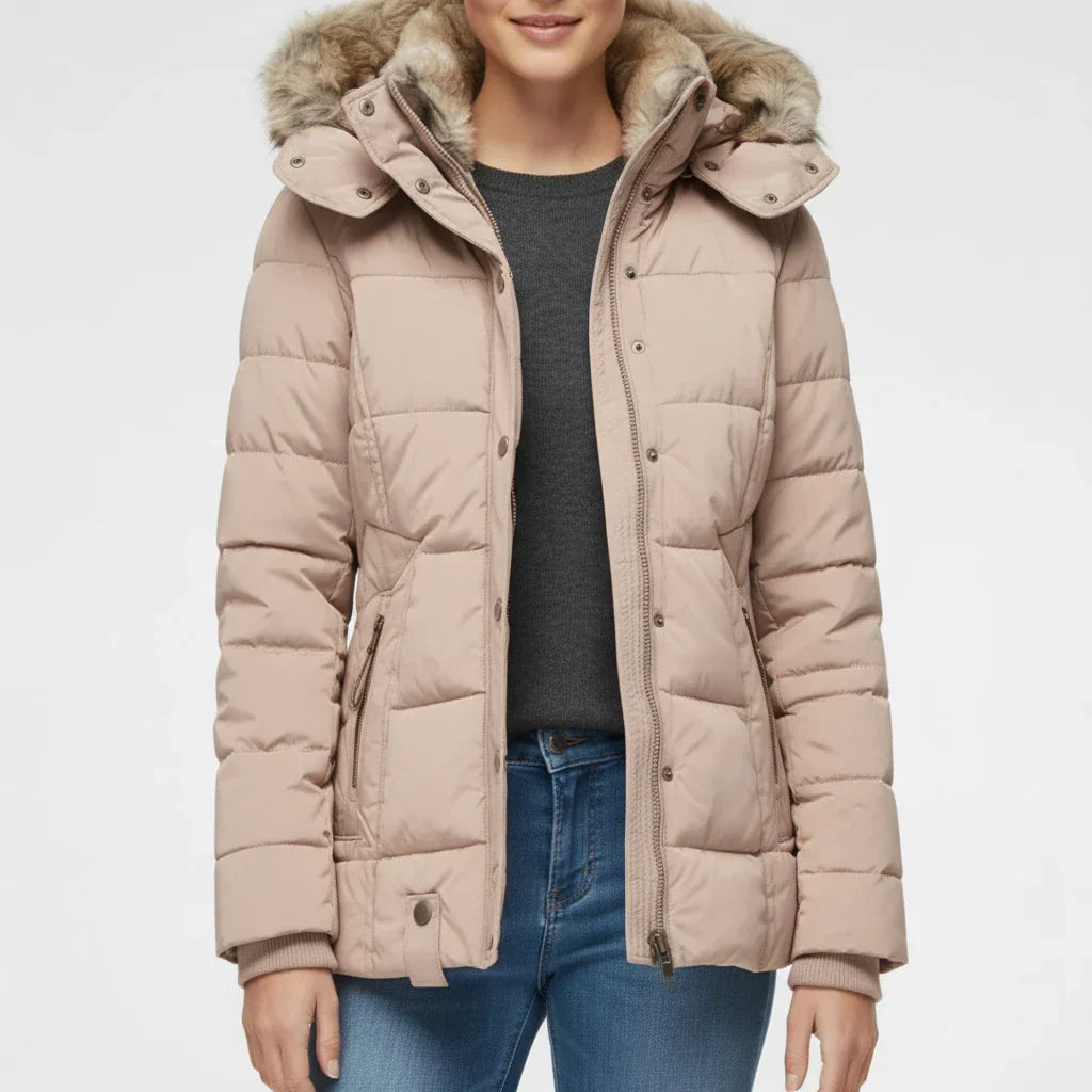Women's Quilted Hooded Puffer Jacket — Green