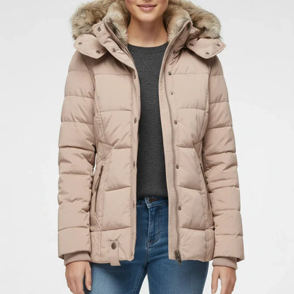 Women's Quilted Hooded Puffer Jacket — Green