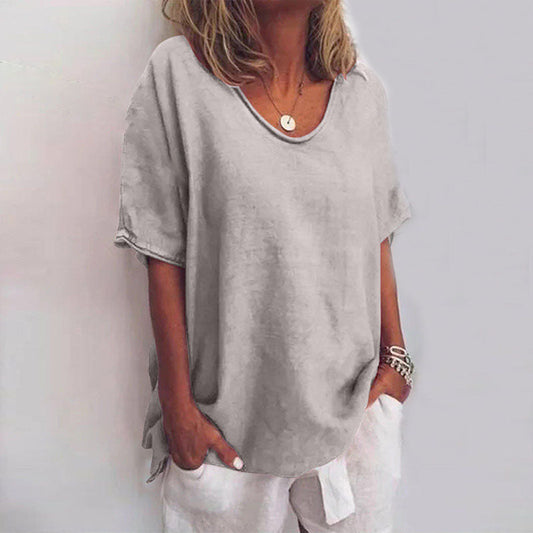 Ana Women's Short Sleeve Loose Fit Blouse