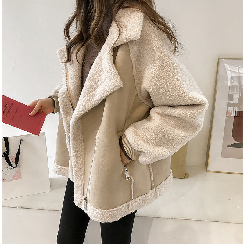 Women's Relaxed Zip-Front Jacket — Beige