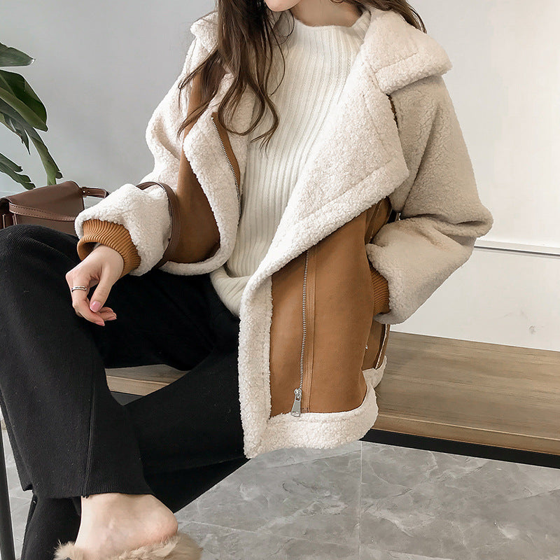 Women's Relaxed Zip-Front Jacket — Beige