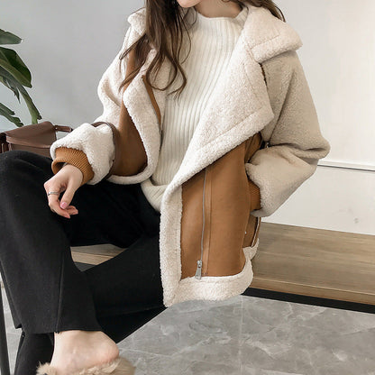 Women's Relaxed Zip-Front Jacket — Beige