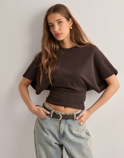 Isabelle Women's Flared Sleeve Fitted T-Shirt
