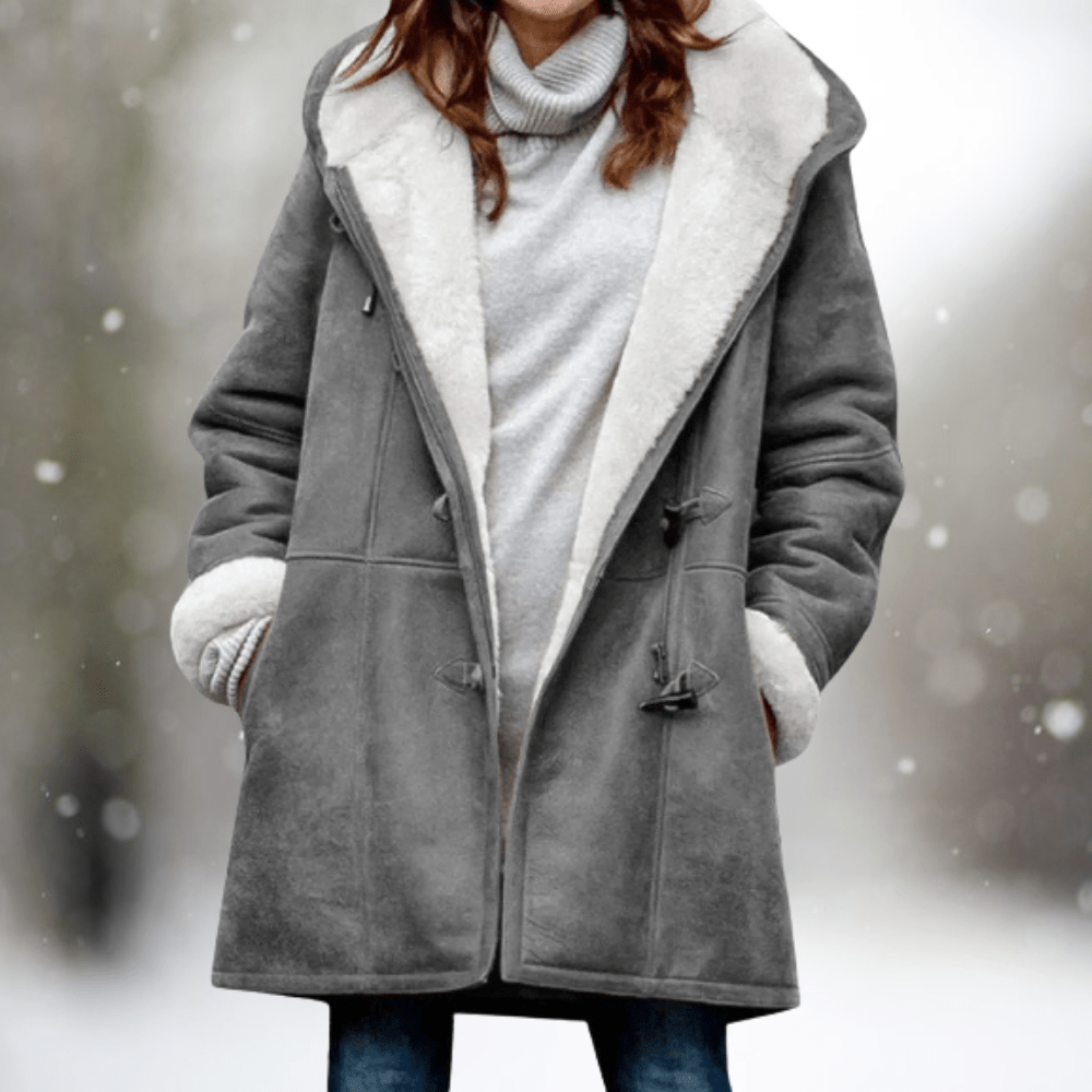 Women's Longline Hooded Winter Coat — Grey